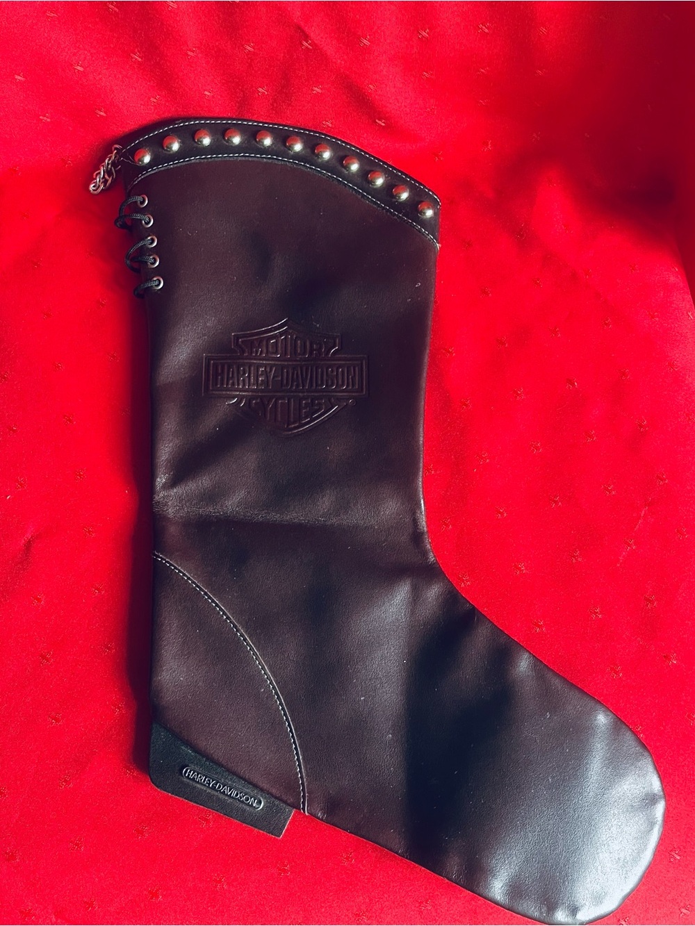 Rare Vintage 1997 Harley-Davidson Leather Christmas Stocking